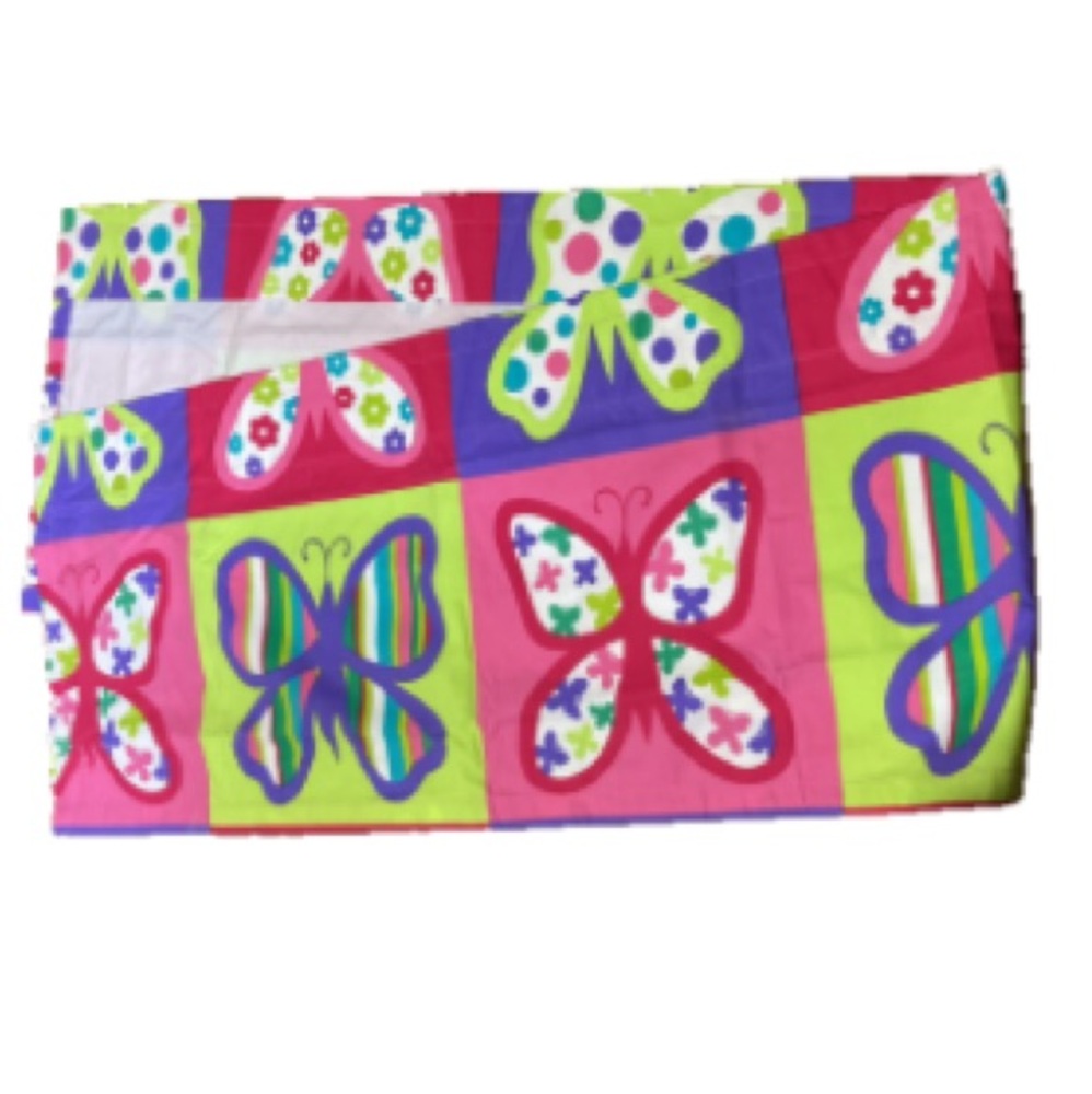 PIER 1 KIDS Curtain Valance Colorful Butterflies Flowers Window 88 x 18 inches